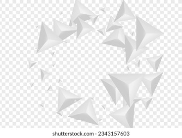 Vector transparente de fondo de cristal de escala de grises. Textura abstracta de triángulo. Pancarta de moda Hoar. Sombra de polígono. Fondo de color plateado.