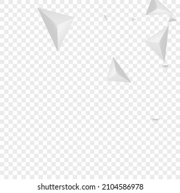 Vector transparente de fondo fractal de escala de grises. Diseño de geometría triangular. Tarjeta de limpieza gris. Belleza de pirámide. Pancarta de cristal de Hoar.