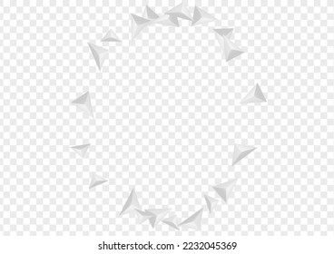 Greyscale Fractal Background Transparent Vector. Polygon Modern Banner. Gray Classic Illustration. Pyramid Idea. Silver Triangular Tile.