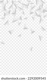 Graustufen-Fractal-Hintergrund Transparenter Vektorgrafik. Dreieckige Elegante Textur. Silver Idea Illustration. Element Abstrakt. Grizzly Crystal Banner.