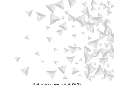 Graustufen-Fractal-Hintergrund, weißer Vektorgrafik. Polygon Blank Illustration. Silberdekorativer Banner. Element Elegant. Graue Kristallkarte.