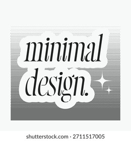 Diseño minimalista en escala de grises Tipografía elegante en minúsculas con contorno en negrita con brillo, fondo de degradado difuminado