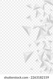 Vector transparente de fondo de color de fondo de la escala de grises. Tarjeta de efecto fractal. Banner 3d plateado. Shard Classic. Diseño de polígono gris.