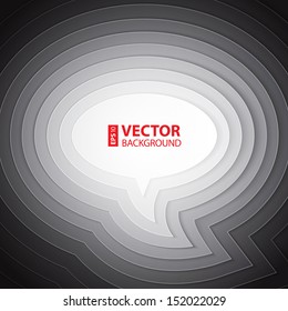 Greyscale paper chat bubble symbol. RGB EPS 10 vector illustration