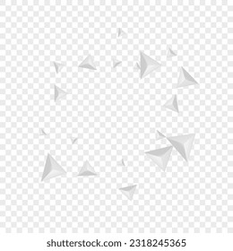Vector transparente de fondo pirámide de escala de grises. Elemento Tile en blanco. Banner estilo plateado. Tecnología de polígonos. Tarjeta Grizzly Crystal.