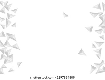 Vector blanco de fondo de compartimiento de escala de grises. Diseño Fractal Aislado. Tarjeta de efecto gris. Luz triangular. Azulejos triangulares grizzly.