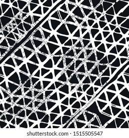 Greyscale Shibori Seamless Pattern. Tie Dye Abstract Texture. Batik Tie Dye Border. Stencil Japan Background. Watercolor Shoji Design. Kimono Tile.  Organic Minimal Grid.