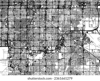 Greyscale vector city map of Chandler-Gilbert Arizona in the United States of America with with water, fields and parks, and roads on a white background.