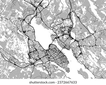 Greyscale vector city map of Halifax Nova Scotia in Canada with with water, fields and parks, and roads on a white background.