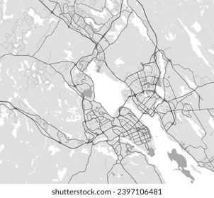 Greyscale vector city map of Halifax Nova Scotia in Canada with with water, fields and parks, and roads on a white background.