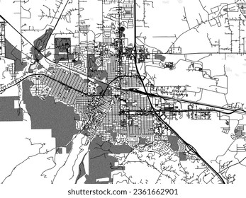 Greyscale vector city map of Helena Montana in the United States of America with with water, fields and parks, and roads on a white background.