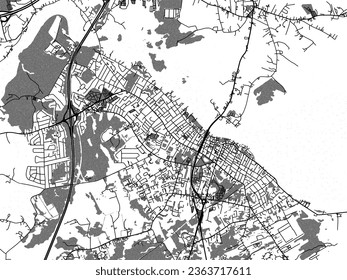Greyscale vector city map of Newburyport Massachusetts in the United States of America with with water, fields and parks, and roads on a white background.