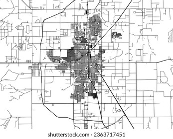 Greyscale vector city map of Roswell New Mexico in the United States of America with with water, fields and parks, and roads on a white background.