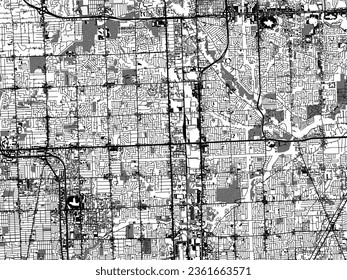 Greyscale vector city map of Sterling Heights Michigan in the United States of America with with water, fields and parks, and roads on a white background.