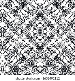 Greyscale Vector seamless check pattern. Allover pattern. Ink grunge grid. Hand drawn seamless check pattern. Graphic background with ethnic tartan. Seamless check pattern background.