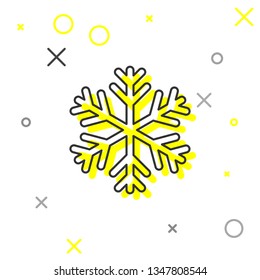 GreySnowflake line icon isolated on white background. Vector Illustration