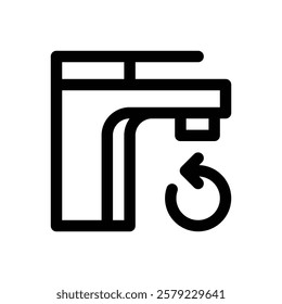 Greywater recycling. Editable stroke vector icon.
