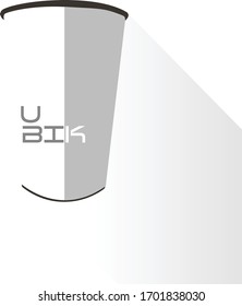 gris\vaso blanco con diseño plano a la sombra