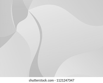 Grey-white halftone modern light art. Gradient blurred pattern with raster effect, smooth, wavy lines, shapes. Futuristic background. Abstract creative graphic template. Business style design. Vector