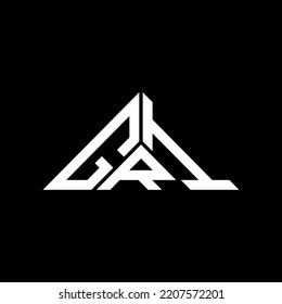 GRI letter logo creative design with vector graphic, GRI simple and modern logo in triangle shape.
