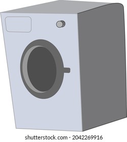 gri washing machine in flat style. isolated on white background. modern vector illustration
