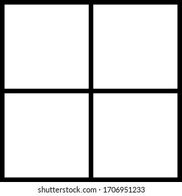 Grid 4 white box with black lines