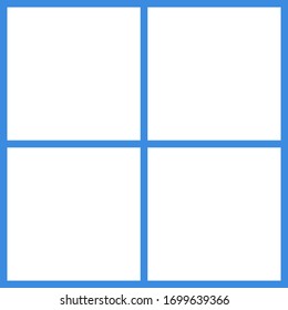 Grid 4 white fields and blue lines