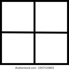Grid 4 white fields and green lines