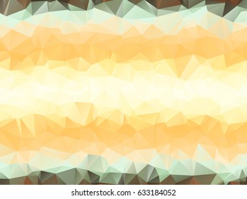 Grid abstract mosaic background with polygons, triangles. Green and yellow color geometric pattern, tile backdrop template. Cover, frame or border design, rectangular banner background.