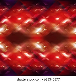 Grid abstract mosaic background with repeating polygons. Red, brown and purple color geometric seamless pattern, tile backdrop template, snake skin. Print and fabric design, square shape vector banner