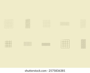 Grid Artistic Lineart Element Set