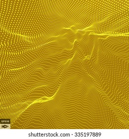 Grid Background. 3d Vector Illustration. Futuristic Technology Style. 