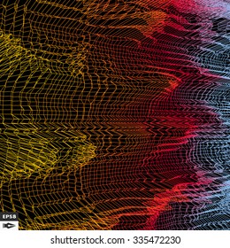 Grid Background. 3d Vector Illustration. Futuristic Technology Style. 