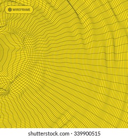 Grid Background. 3d Vector Illustration. Futuristic Technology Style. 
