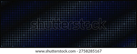 Grid background collection. Dark blue matrix with glowing square pattern. Abstract tech backdrop for digital, data and futuristic design projects