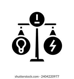 grid balancing energy glyph icon vector. grid balancing energy sign. isolated symbol illustration
