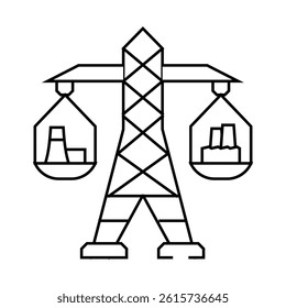 grid balancing energy line icon vector. grid balancing energy sign. isolated contour symbol black illustration
