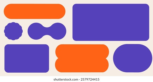 Grid Bento ui layout. UI y2k geometric grid. Bento template simple geometric mosaic. Vector illustration