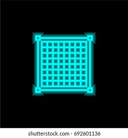 Grid blue glowing neon ui ux icon. Glowing sign logo vector