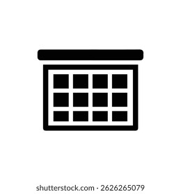 Grid Board Square Pattern Icon in Black Filled Design