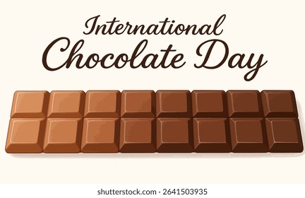 Grid of chocolate blocks with clean typography celebrating International Chocolate Day. Perfect for modern holiday visuals.