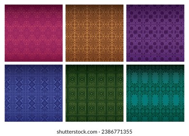 A Grid of Colorful Patterned Tiles on a White Background
