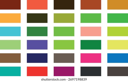 Uma grade de quadrados coloridos exibindo uma paleta vibrante