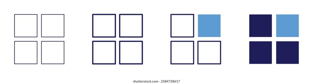 Grid connectivity solutions icon in 4 different styles. Thin Line, Line, Bold Line, Duotone. Duotone style. Editable stroke.