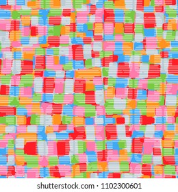 A grid consisting of rounded squares. Variegated colored texture. Seamless pattern. Camouflage.