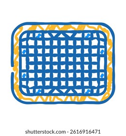 grid cricket accessory doodle icon sketch vector. grid cricket accessory sign. isolated symbol illustration