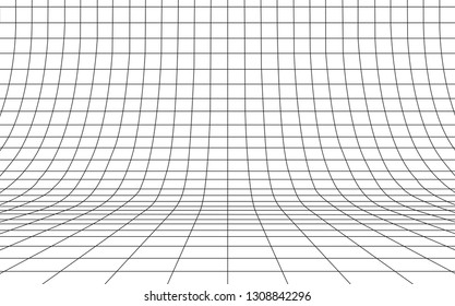Grid curved background empty in
perspective, vector illustration.