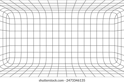 Grid curved square shape background empty in
perspective, vector illustration.