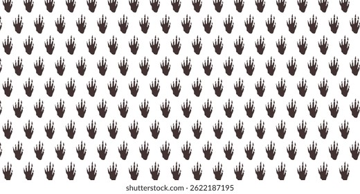 grid diagonal scatter seamless pattern with beaver footprint for textile, wallpaper and other. animal footprints repeat background