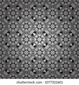 Grid digital paper, textile print, design. Vector repeated shapes and lines seamless background. Geometric seamless surface pattern design with retro black, white and gray colors rhombuses ornament.